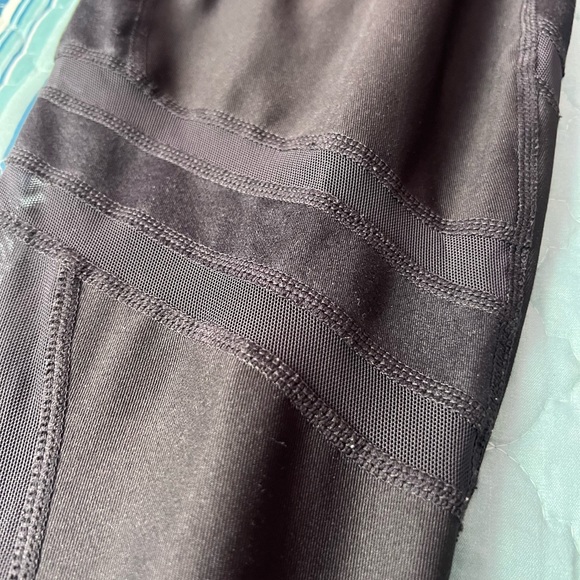 Joy Lab Womens Black Ankle Length Leggings Size M Sheer Mesh Athletic Medium - Picture 4 of 7